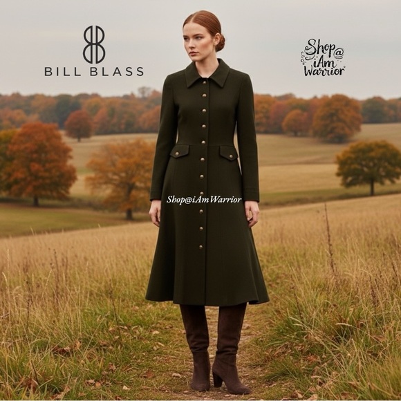 bill blass Jackets & Blazers - Bill Blass NY RARE Olive Wool-Cashmere Military Riding Coat shop@iamwarrior